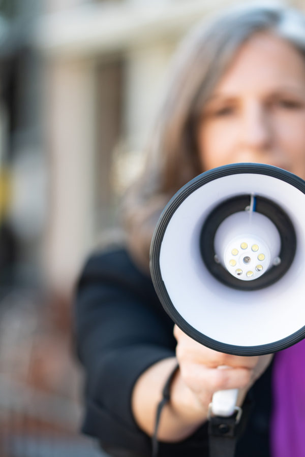 Lady-talkin-with-a-megaphone