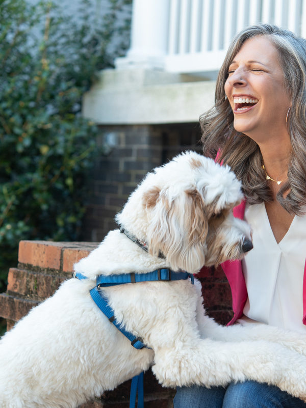 woman with dog